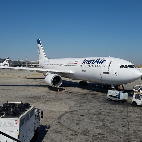 An Iran Air Airbus A300 prepares for boarding at Tehran Imam Khomeini International Airport in Tehran, Iran, Aug. 16, 2016.