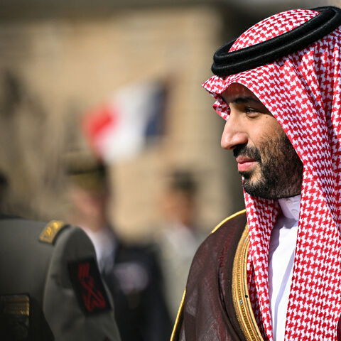 Saudi Arabia's Crown Prince Mohammed bin Salman looks on upon his arrival during a welcome ceremony as part of his two-day official visit to France, at the Hotel des Invalides, Paris, France, Aug. 24, 2026.
