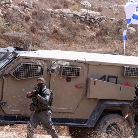 Israeli soldiers arrive in the village of Qusra, south of Nablus in the Israeli-occupied West Bank, which has faced escalating Israeli settler violence over the past month, on Aug. 29, 2026.