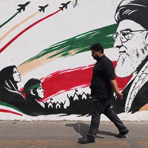 mural of Iran's slain supreme leader Ayatollah Ali Khamenei