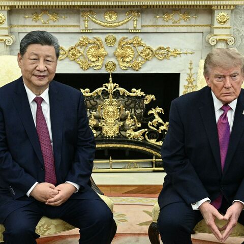 US President Donald Trump and China's President Xi Jinping hold a bilateral meeting in the Oval Office 