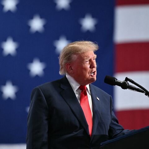 US President Donald Trump speaks at a campaign rally at the Oncenter Convention Center in Syracuse, New York, on Oct. 9, 2026. 