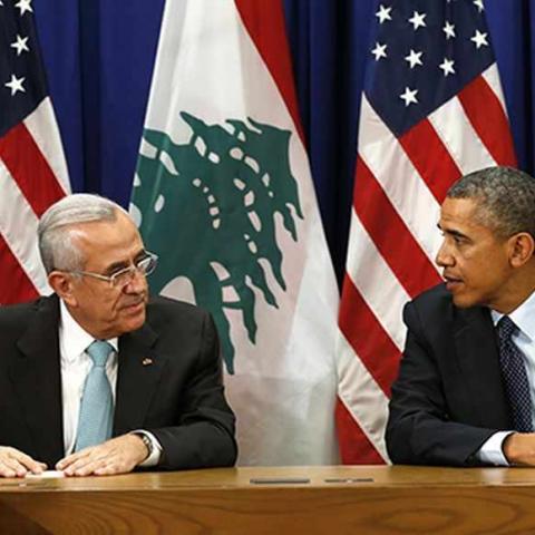 U.S. President Barack Obama (R) meets with Lebanon President Michel Sleiman during the United Nations General Assembly in New York September 24,  2013. 

REUTERS/Kevin Lamarque  (UNITED STATES) - RTX13XZ8