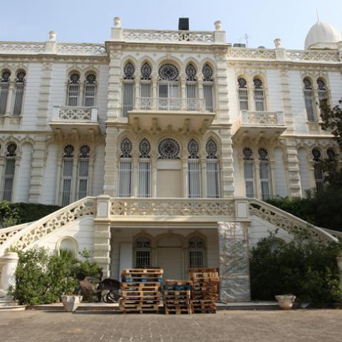 TO GO WITH AFP STORY BY RIMA ABUSHAKRA A general view shows the Sursock Museum in Beirut on June 27, 2008. Gemmayzeh boasts some of Beirut's most magnificent mansions owned by the Sursock family. The Sursock Museum was once a private home built in 1912 and now is host to an impressive permanent art collection. The house had a splendid garden that kept it apart from its closest neighbour, also another Sursock mansion. But recently the garden was razed to allow for the construction of a 25-storey apartment bl