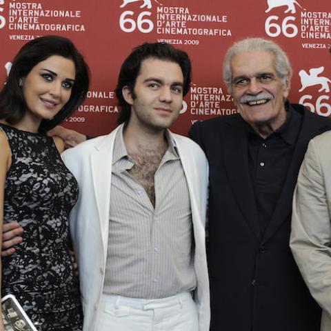 (From L) Director Ahmed Maher, actress Basma Hassan, actor Sherif Ramzy, actor Omar Sharif, actor Khaled Elnabawy pose during the photocall of "Al Mosafer" (The Traveller) at the Venice film festival on September 9, 2009.  "Al Mosafer" is competing for the Golden Lion of the 66th Mostra Internationale d'Arte Cinematografica, the Venice film festival.   AFP PHOTO / Damien Meyer (Photo credit should read DAMIEN MEYER/AFP/Getty Images)