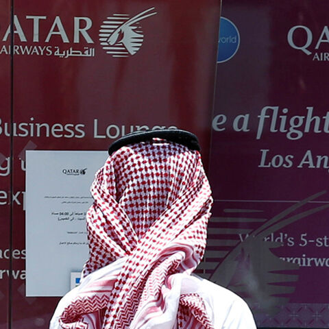 A man stands outside Qatar Airways office in Riyadh, Saudi Arabia, June 5, 2017. REUTERS/Faisal Al Nasser - RTX392F7