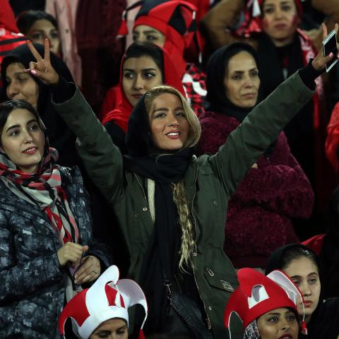 TEHRAN, IRAN - NOVEMBER 10: fans of Persepolis looks on during the AFC Champions League final second leg match between Persepolis and Kashima Antlers at Azadi Stadium on November 10, 2018 in Tehran, Iran. (Photo by Amin M. Jamali/Getty Images)