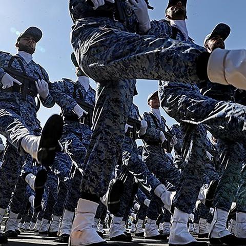 Iranian armed forces members march during the annual military parade in Tehran, Iran September 22, 2018. Tasnim News Agency/via REUTERS ATTENTION EDITORS - THIS PICTURE WAS PROVIDED BY A THIRD PARTY. - RC18E701C6B0