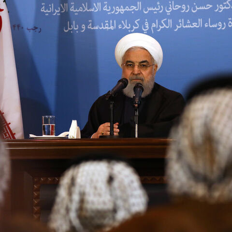 Iranian President Hassan Rouhani is seen during a meeting with tribal leaders in Kerbala, Iraq, March 12, 2019. REUTERS/Abdullah Dhiaa Al-Deen - RC18FCCF2B90