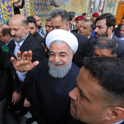 Iranian President Hassan Rouhani visits the shrine of Imam Ali in Najaf, Iraq, March 13, 2019 . REUTERS/Alaa Al-Marjani - RC1527D5C9D0