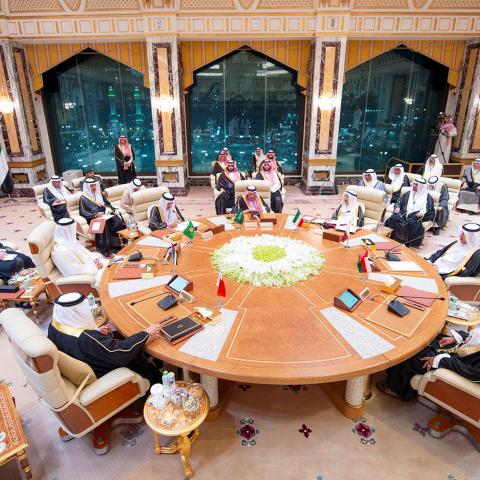 General view of the Gulf Cooperation Council (GCC) summit in Mecca, Saudi Arabia, May 30, 2019. Picture taken May 30, 2019. Bandar Algaloud/Courtesy of Saudi Royal Court/Handout via REUTERS ATTENTION EDITORS - THIS IMAGE WAS PROVIDED BY A THIRD PARTY. - RC14404B7D30