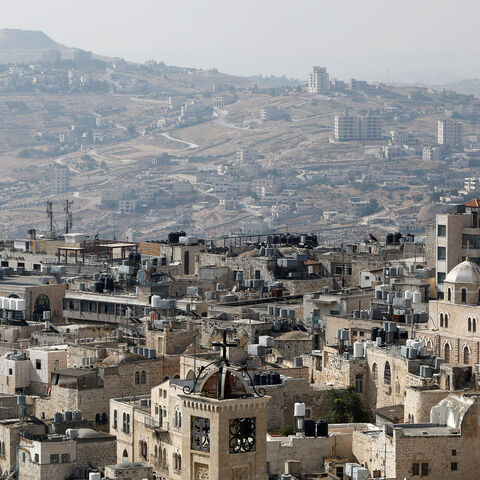 A view shows churches and buildings in Bethlehem, in the Israeli-occupied West Bank June 17, 2019. Picture taken June 17, 2019. REUTERS/Raneen Sawafta - RC1D036833F0