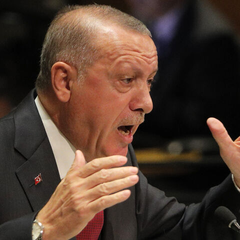 Turkey's President Recep Tayyip Erdogan addresses the 74th session of the United Nations General Assembly at U.N. headquarters in New York City, New York, U.S., September 24, 2019. REUTERS/Brendan Mcdermid - HP1EF9O187E9J