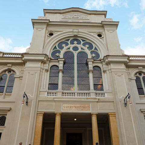 Exterior of the Eliyahu Hanavi Synagogue during its reopening after the completion of a restoration project in Alexandria, Egypt January 10, 2020. REUTERS/Mohamed Abd El Ghany - RC27DE99HAZA