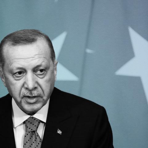 MOSCOW, RUSSIA - MARCH 05:  Russian President Vladimir Putin (not pictured) and Turkish President Recep Tayyip Erdogan speak during their talks at the Kremlin on March 5, 2020 in Moscow, Russia. Erdogan is having a one day visit to Russia to discuss the war conflcit in Syria. (Photo by Mikhail Svetlov/Getty Images)