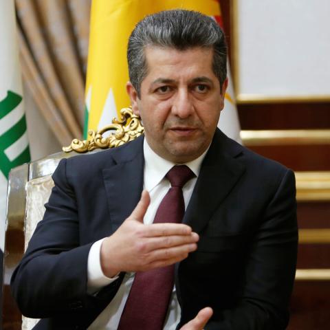 Masrour Barzani, incoming Prime Minister of Kurdistan region speaks during an interview with Reuters in Erbil, Iraq July 9, 2019. Picture taken July 9, 2019. REUTERS/Azad Lashkari - RC18551D4450