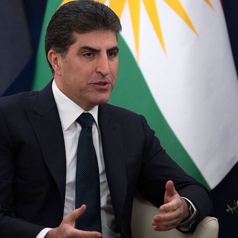 President of the Kurdistan Regional government (IKRG) President Nechirvan Barzani speaks during a bilateral meeting with US President Donald Trump at the World Economic Forum in Davos, Switzerland, on January 22, 2020. (Photo by JIM WATSON / AFP) (Photo by JIM WATSON/AFP via Getty Images)