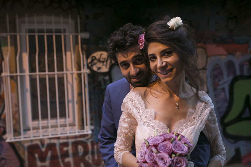Ihsan Karayazi and Armine Avetisyan on their wedding day in Istanbul, Sept. 20, 2015. (Toga Sezgin)