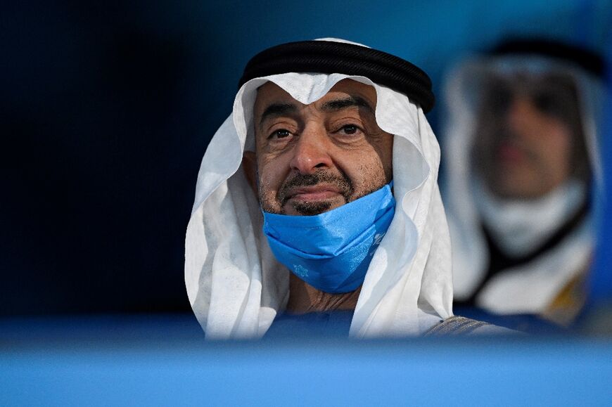 Abu Dhabi's Crown Prince Mohammed bin Zayed al-Nahyan, seen on February 4, 2022 in Beijing, at the opening ceremony of the Beijing 2022 Winter Olympic Games 