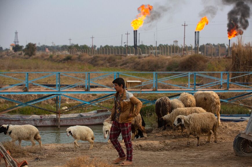 "Everything is polluted by these flares," says a shepherd in Nahr Bin Omar village