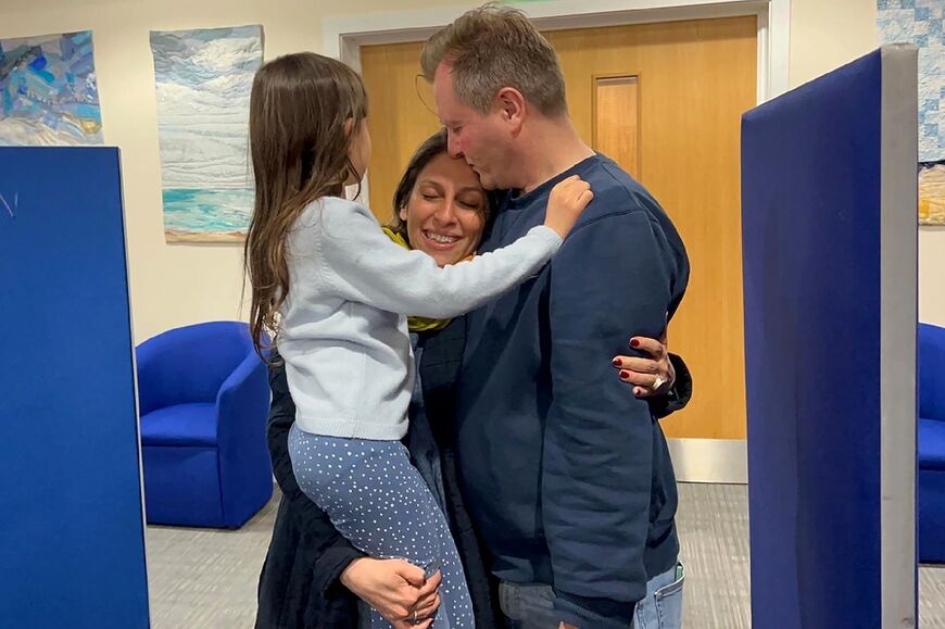 Nazanin Zaghari-Ratcliffe, seen here with her husband and daughter, said she was a pawn in the hands of two governments