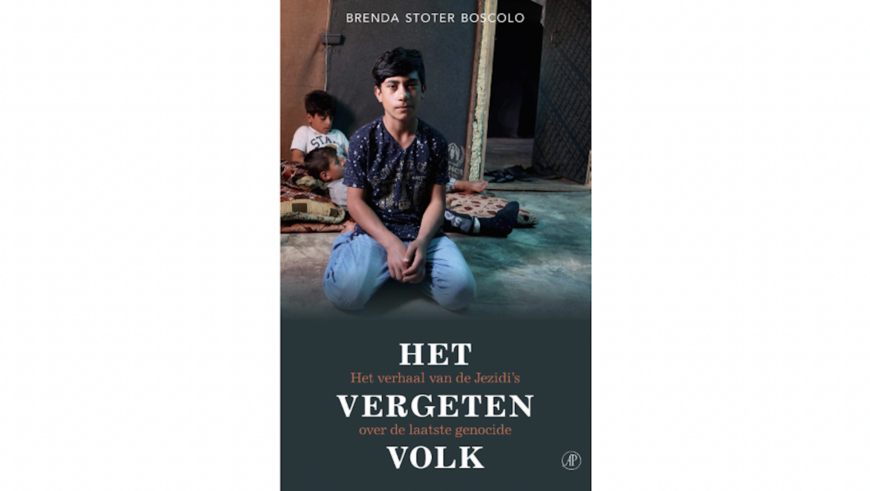 "The Forgotten People," a book on the Yazidi genocide by Brenda Stoter Boscolo, featuring Majdal on the cover.