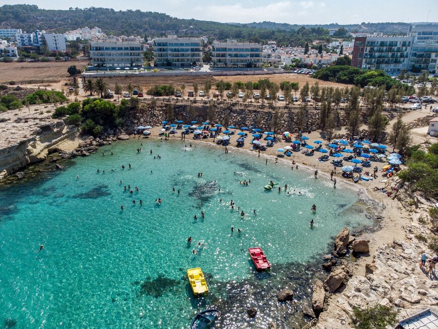 The Cypriot resort of town of Protaras; the key tourism sector is still reeling from two disastrous years of Covid travel chaos