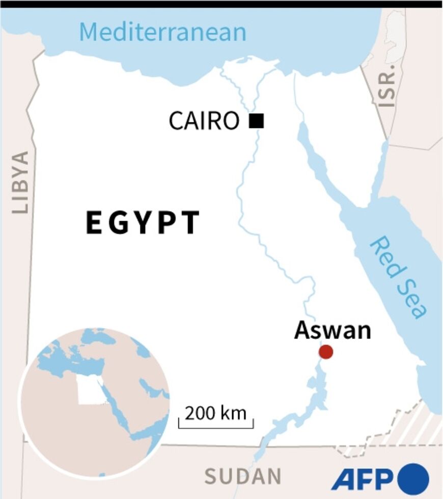 Map of Egypt locating Aswan
