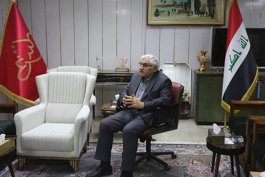 Secretary-General of the Central Committee of the Iraqi Communist Party Raed Fahmi, during an interview in the capital Baghdad, on April 9, 2022