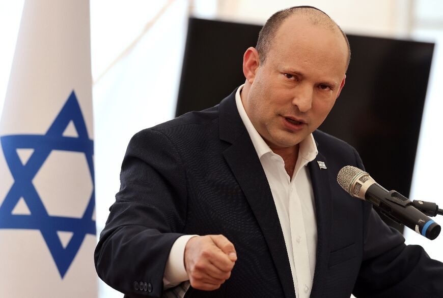 Israel's Prime Minister Naftali Bennett, seen here speaking at the Beit El Israeli army headquarters in the occupied West Bank on April 5, 2022