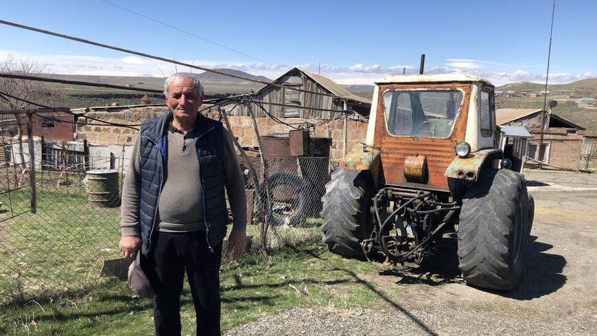 Boris Davutyan, a 70-year-old farmer, favors peace with Turkey. Haykadzor village, Armenia (Al-Monitor/Amberin Zaman)