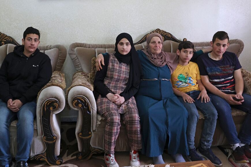Houria with her grandchildren (L to R) Moustafa, Jamila, Omar and Mohammed