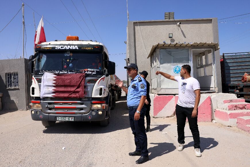 A tanker with Qatari flags transporting fuel for Gaza's sole power plant
