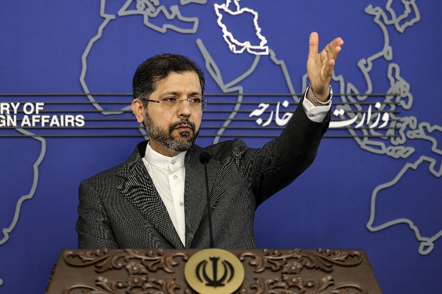 Iran's foreign ministry spokesman Saeed Khatibzadeh holds a press conference in Tehran on May 9, 2022