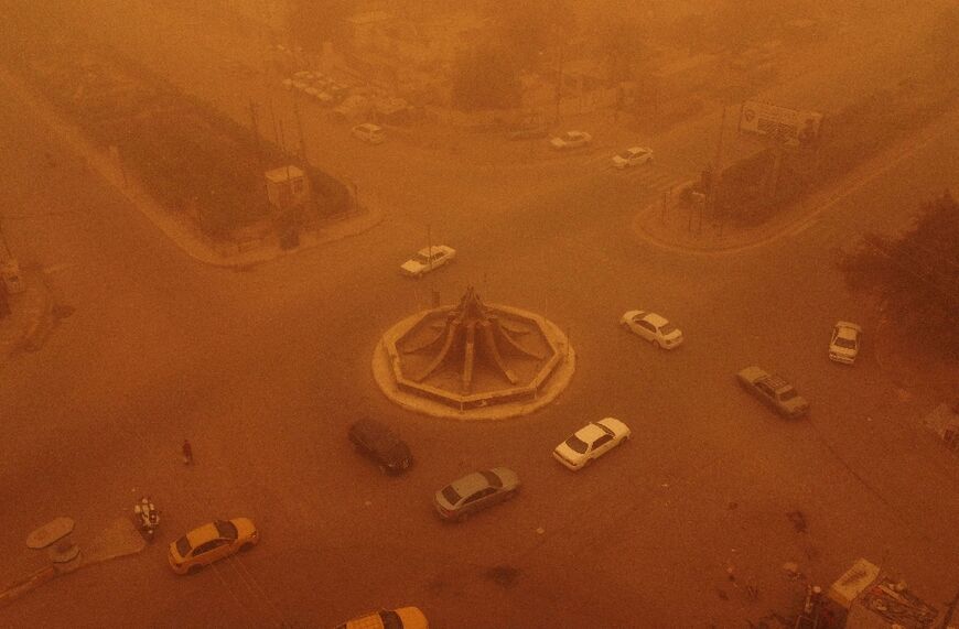 Iraq's southern city of Nasiriyah during a heavy sandstorm on May 5, 2022