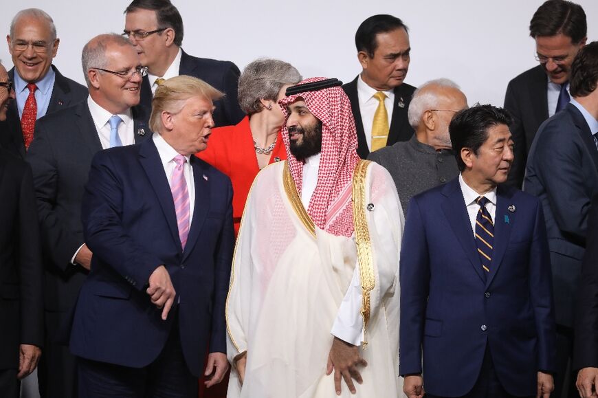Then US president Donald Trump and Saudi Crown Prince Mohammed Bin Salman speak during the Group of 20 summit in Osaka, Japan in June 2019