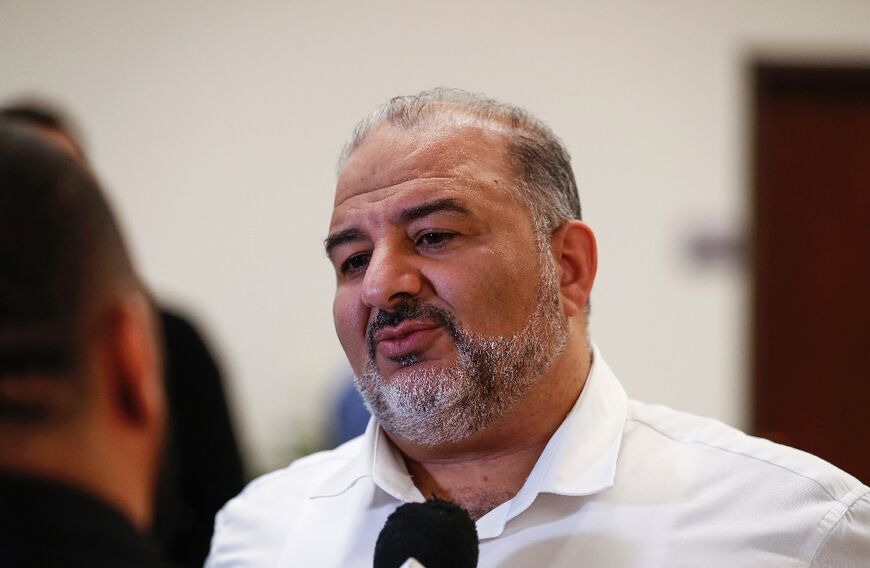 Arab-Israeli Knesset member and head of Israel's conservative Islamic Raam party Mansour Abbas, pictured on November 4, 2021