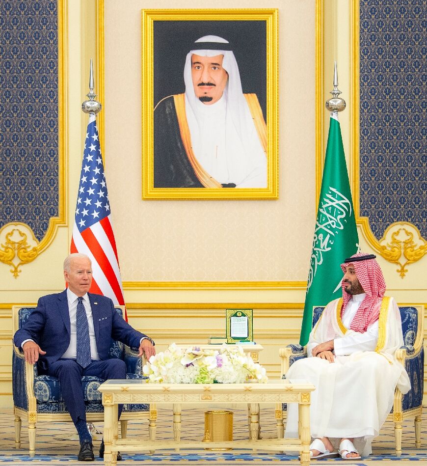 Tensions had been high ahead of the first meeting between US President Joe Biden (L) and Saudi Crown Prince Mohammed bin Salman (R) 