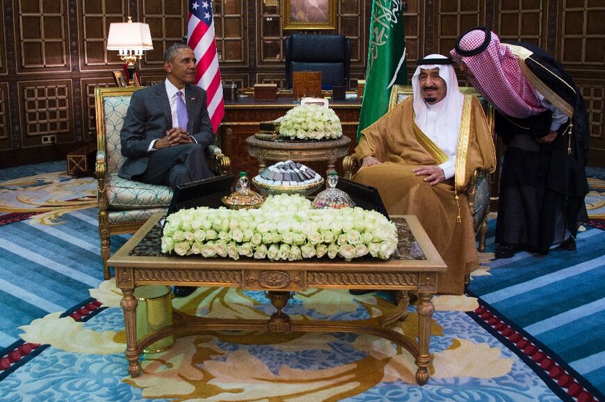 US-Saudi ties grew chilly under President Barack Obama, seen here with King Salman during a visit to Riyadh in April 2016