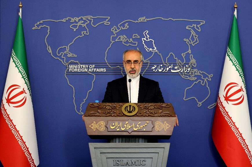 Iran's foreign ministry spokesman Nasser Kanani speaks at a news conference