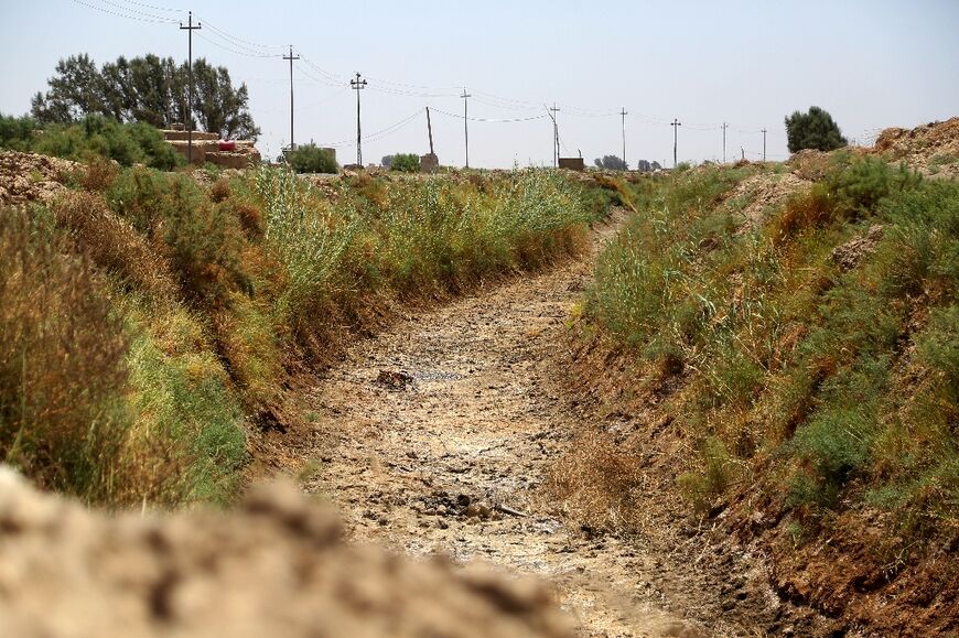The dried up Ghattara River in Iraq's central Diwaniya province