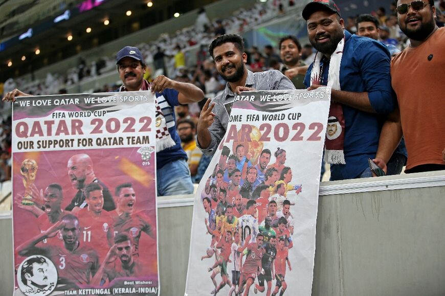 Fans at the first official match at the 80,000-capacity Lusail Stadium which will host this year's World Cup final