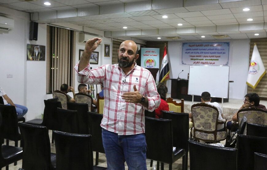 Iraqi businessman Laith Ahmed ahead of a lesson at the Chinese Language Institute in Baghdad