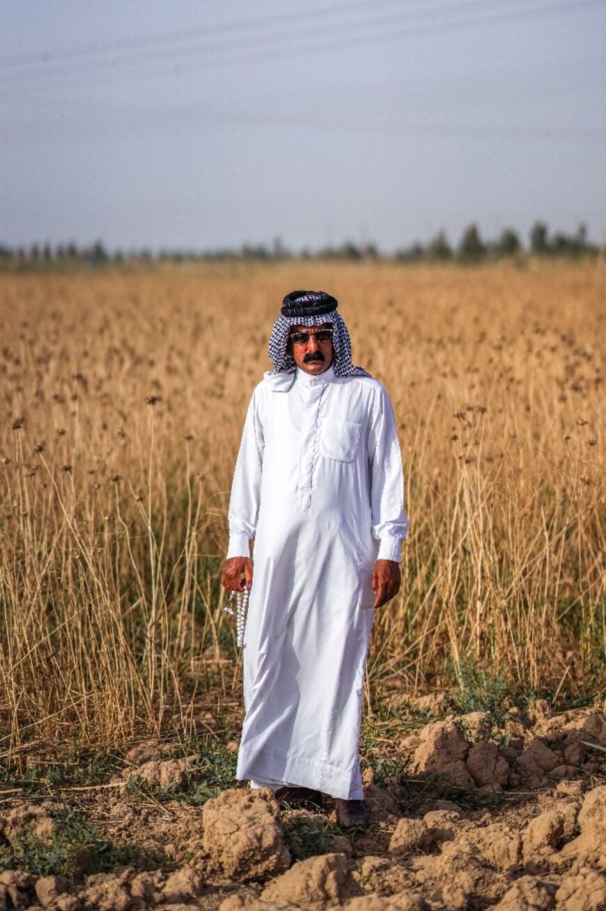 "We will be forced to give up": farmer Abu Mehdi on the banks of the dried-up Diyala River in central Iraq