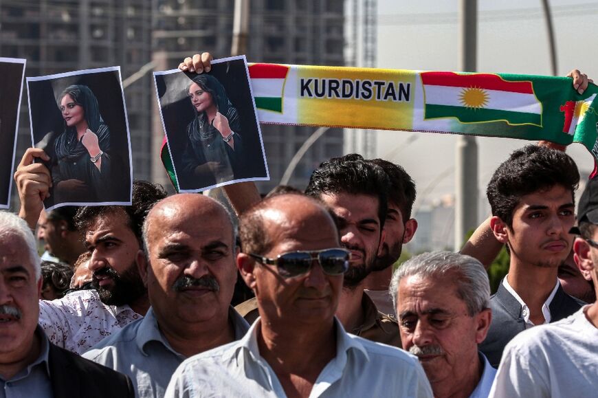 Kurds in Arbil, the capital of Iraqi Kurdistan, protest against Amini's death on Saturday