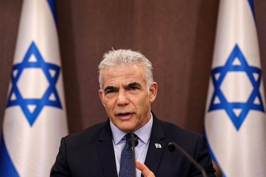 Israel's Prime Minister Yair Lapid, pictured here on September 18, has said production of gas will begin as soon as possible