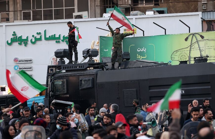 Heavy police numbers in the streets have become a common sight since the protests began, but on this occasion authorities did not move on the crowds