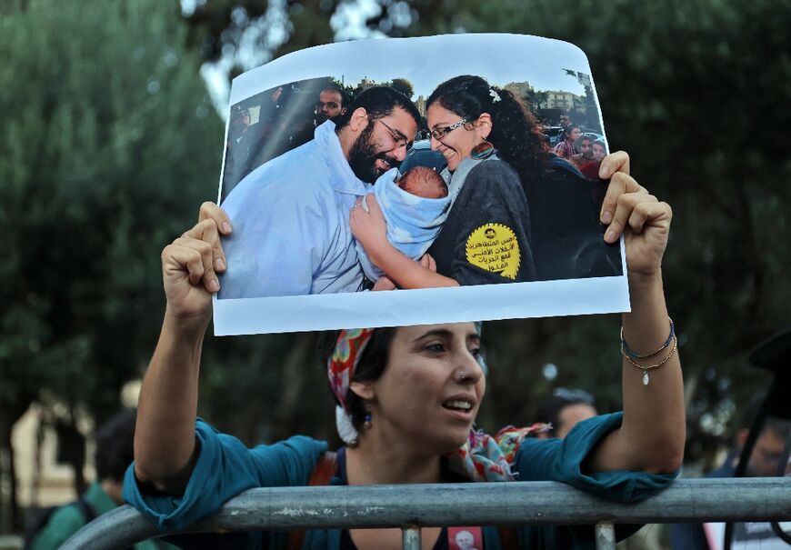 Protesters in Lebanon also rallied on Monday to demand the release of British-Egyptian political dissident Alaa Abdel Fattah, jailed in Egypt