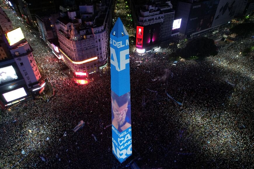Argentina fans flood the streets of Buenos Aires to celebrate winning the World Cup against France