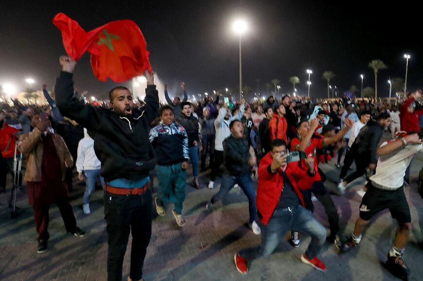 Celebrations in the Libyan capital Tripoli reflected joy across the Arab world after Morocco reached the quarter-finals